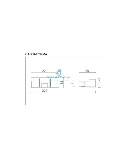 Simes S.4512.19 Righello 240 protruding diffuser + led bf 1,2w 230v