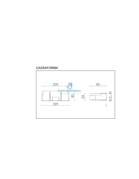 Diffuseur saillant Simes S.4512.19 Righello 240 + LED BF 1,2 W 230 V