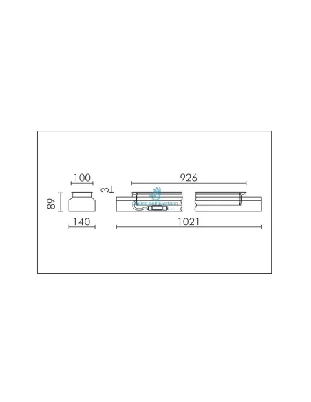 Simes  S.5933.19 Linear walkover+t5 21w asimmetrico inox