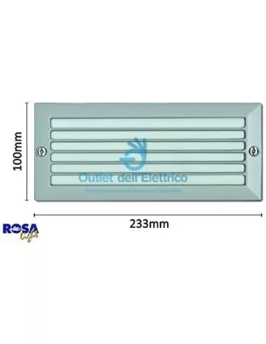 Rosa light ELTO1503 segnapasso incasso e27 grigio con griglia