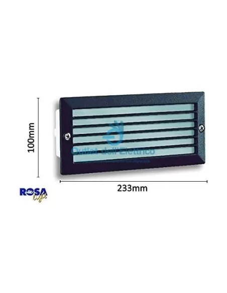 Rosa light ELTO1504 segnapasso incasso e27 nero c/griglia