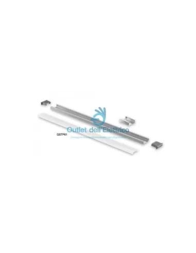 Gea luce GSTP61 Gray surface aluminum profile 2m