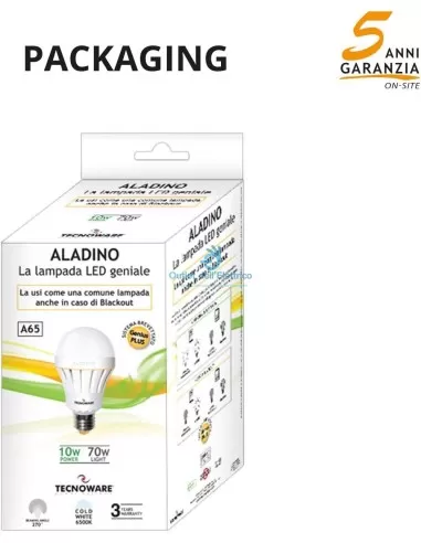 Tecnoware FLED17320 Aladino lampada led geniale 10w 6500k e27