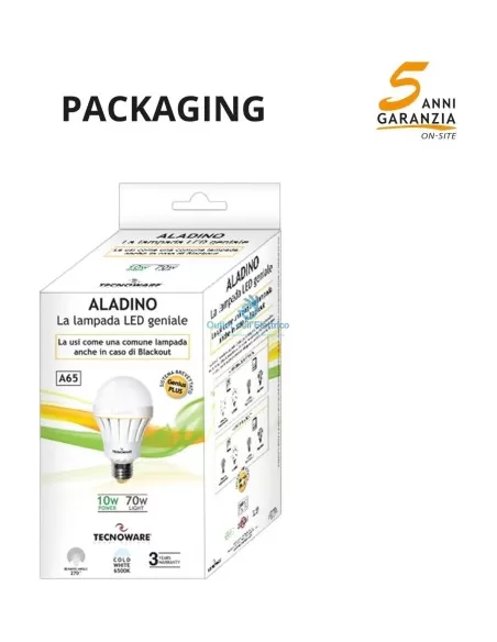 Tecnoware FLED17320 Aladino lampada led geniale 10w 6500k e27