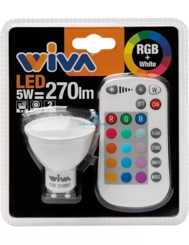 Wiva 12100097 Led spot gu10 satin 5w rgb+w