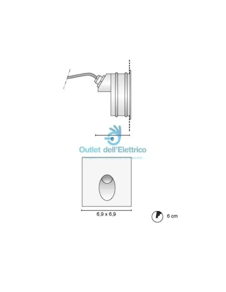 Ego luce 6369.01/W Faretto led step quadro 4000k