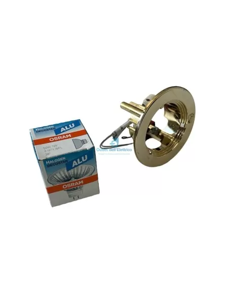 Fosnova 0646 Sirio, luminaire encastré en laiton poli GU5.3 50W avec lampe