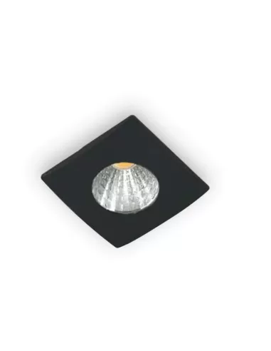 Fosnova 63505/ne sirio square recessed spotlight black fixed 12v 50w gu5.3 8x8 hole 66