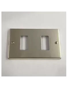 Feb 2502 Aluminum plate with champagne screws, 2 places