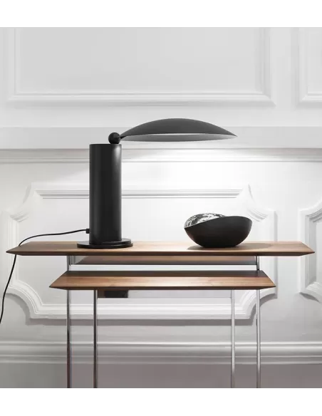 Lumen center Washington lampada da tavolo nero alogena 50w