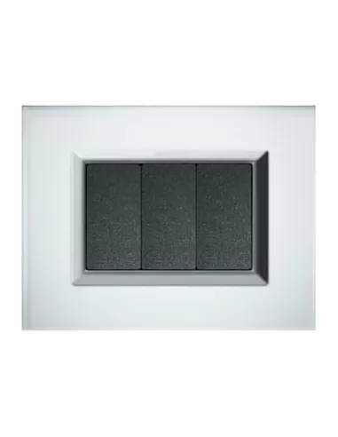 Marlanvil 7253.TI.BG.C placca qube 3p techno ice bianco ghiaccio cr/c