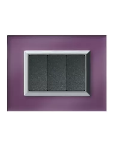 Marlanvil 7253.TI.VL.C placca qube 3p techno ice viola liz-cr/c