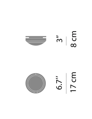 Plafonnier Luceplan D20/17/P05 Metropolis/17 en polycarbonate anthracite