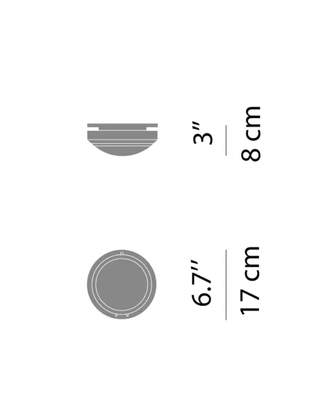 Plafonnier Luceplan D20/17/P05 Metropolis/17 en polycarbonate anthracite