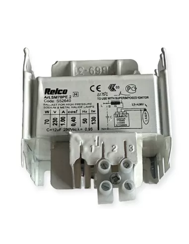 Relco s52640 sm70pe 2 230v 70w alimentation électromécanique sève/halogénure métallique