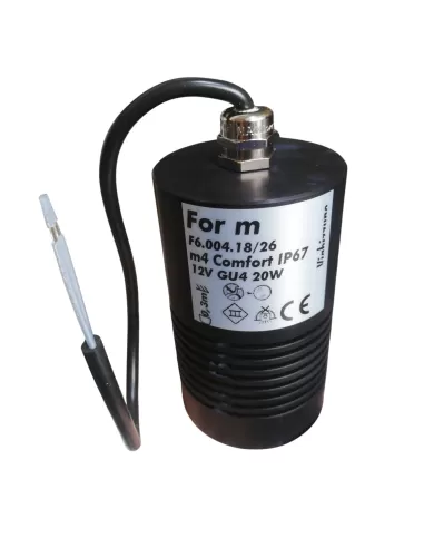 Ampoule Viabizzuno f6.004.18 M4 Comfort noir mat GU4 20 W IP67 12 V