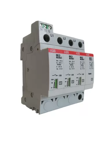 Abb ovr023n40275ts scaricatore di sovratensione ovr t2 3n 40 275 p ts spd 3p+n 40ka qs