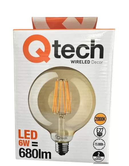 Ampoule LED décorative Wiva 90010014 Qtech, culot E27, 6 W, 240 V