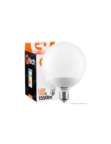 QTECH LED BASIC GLOBE D120 E27 15W 6K WHT 240V
