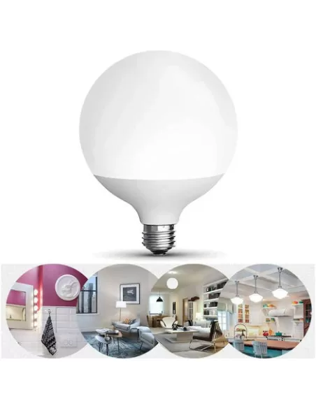 Ampoule LED basique Wiva 90020048 Qtech D120 E27 15W 6K blanche 240V