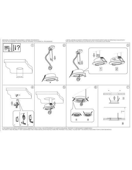 Ideal lux 083179  Faretto incasso swing bianco 1x50w gu10 orientabile