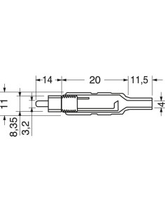 Elcart 040200200 Schwarzer RCA-Flugstecker 2