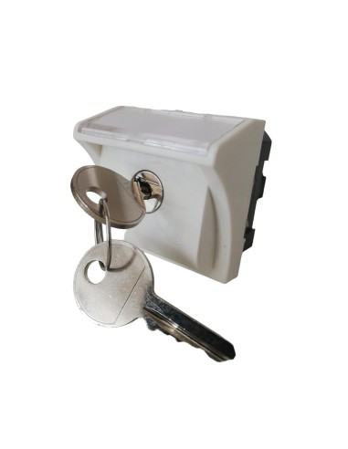 Legrand 074061 Mosaik-Schlüsselschalter 3 Positionen 2 Module weiß