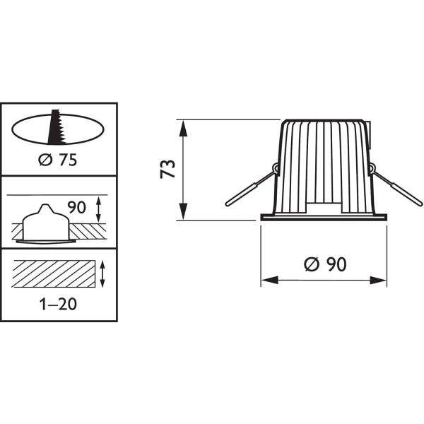 Spot LED Philips RS120B, 4000K, Blanc Fixe Éclairage optimal