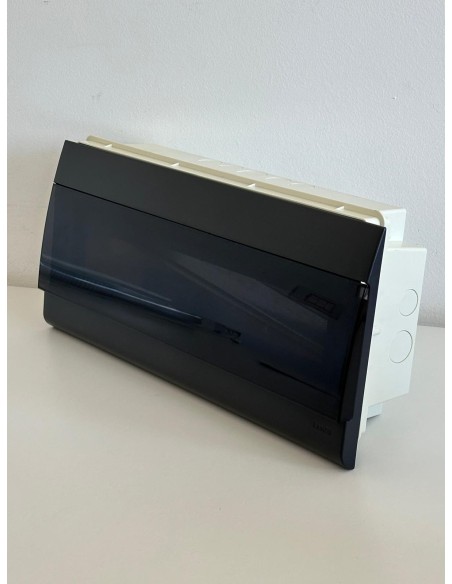 Abb 12043 Centralino incasso 18 moduli ip40 con portella orizzontale grigio r7024