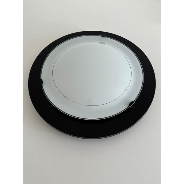 Plafonnier avec verre opale rond 2xe27 max 60w 230v noir