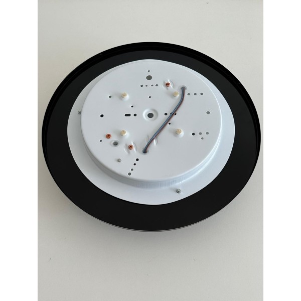 Rossini 1634-35-n Plafoniera con vetro opale tonda 2xe27 max 60w 230v nera diam.37cm