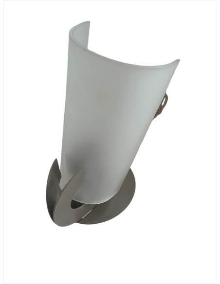 Lampe de table Terzani og32bf3 Solune, verre dépoli nickelé, douille E14, 1 x 40 W