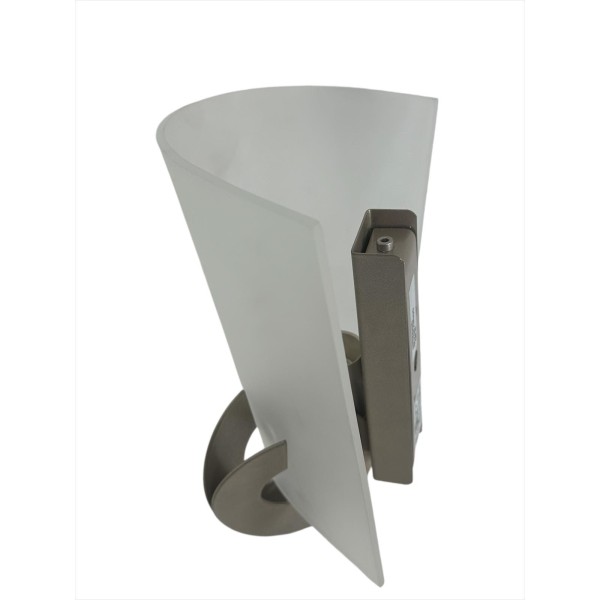 Applique murale Terzani OG30AF3 Solune, verre sablé nickelé, culot E14, 1 x 40 W