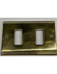Vimar 08536.OT Series 8000 2-Hole Brass Plate for Rectangular Boxes