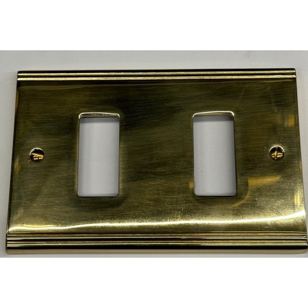 Vimar 08536.OT Series 8000 2-Hole Brass Plate for Rectangular Boxes