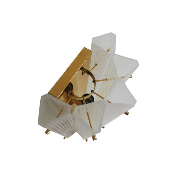 Bega 3648 brass wall lamp with white glass diffusers 2x100w e27