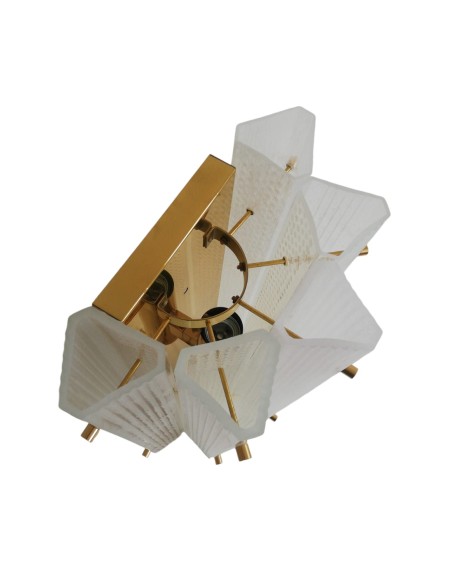 Applique murale Bega 3648 en laiton avec diffuseurs en verre blanc, 2 x 100 W E27