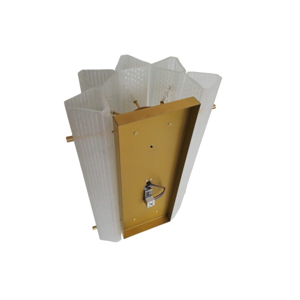 Applique murale Bega 3648 en laiton avec diffuseurs en verre blanc, 2 x 100 W E27