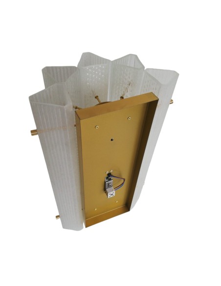 Bega 3648 lampada da parete in ottone con diffusori in vetro bianco 2x100w e27