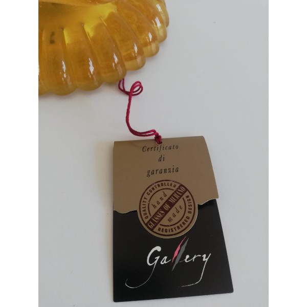 Leucos 648.co.am lampada comodino in cristallo curvato avorio struttura oro 1x60w e14 (vetro di murano)