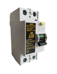 Aeg 241200 differential switch 2p 40a 0.03 6ka 2 din modules