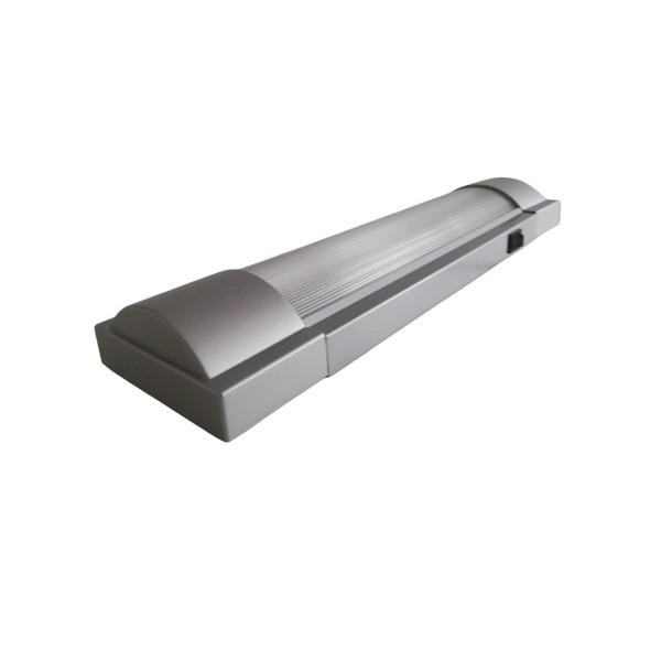 Luminaire sous-meuble Perenz 4590 argenté 230 V 10 W 2700 K T8 avec interrupteur, 38 x 10 cm