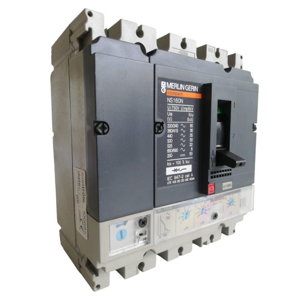 Merlin gerin 30781 ns160n fx circuit breaker 4p 100a 36ka with str22se release