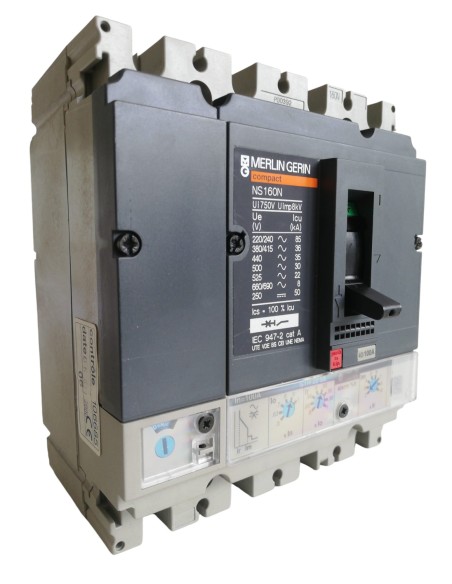 Disjoncteur Merlin Gerin 30781 NS160N FX 4P 100A 36KA avec déclencheur STR22SE