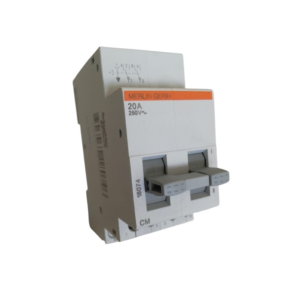 Merlin gerin 18074 3-position switch 1-0-2 2P 20A 250vac