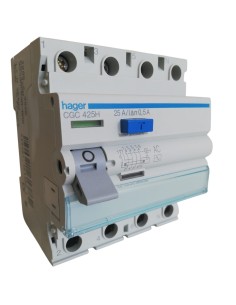 Interrupteur différentiel pur Hager CGC425H 4P 500 mA 25 A 4 modules