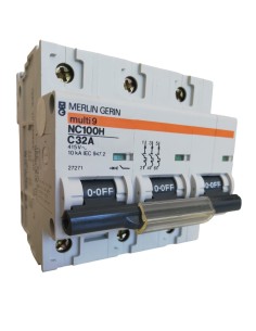 Merlin Gerin 27271 3P 32A 10KA NC100H Curve C Circuit Breaker