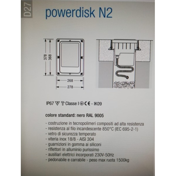 Castaldi lighting d27/f26 powerdisk n2 drive-over 26w g24d