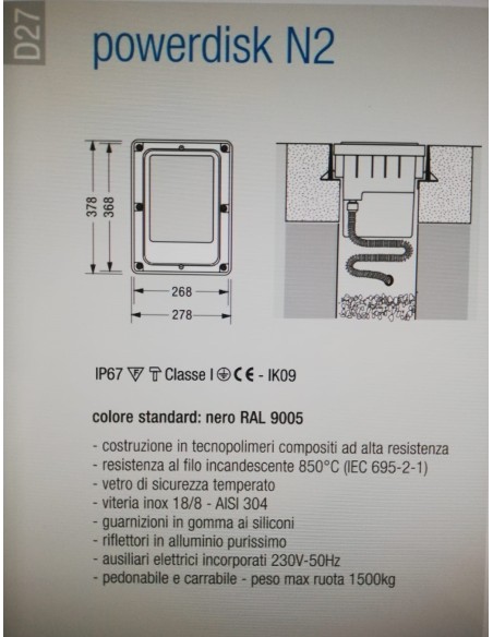 Éclairage Castaldi d27/f26 powerdisk n2 drive-over 26w g24d