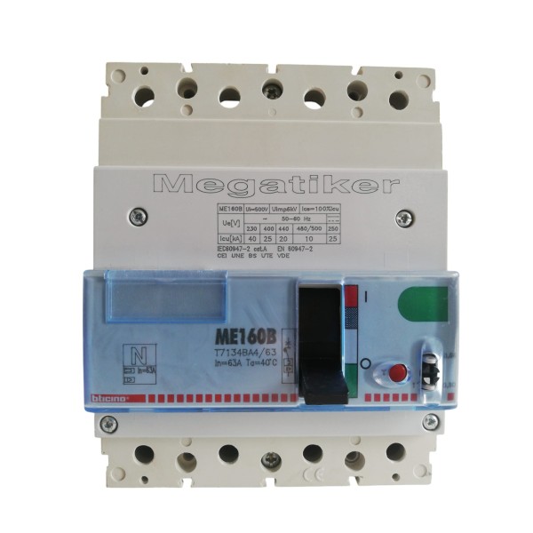 INTERRUTTORE MAGNETOTERMICO 4P 63A 25KA ME160B
